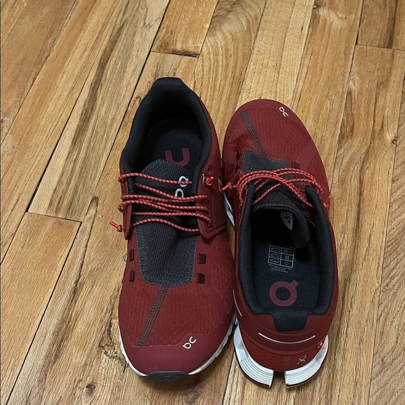 On Running Red and Black Athletic Shoes - Picture 1 of 4